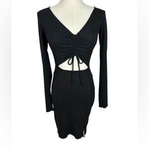 Princess Polly Black Cut-Out Long Sleeve Dress Size 2